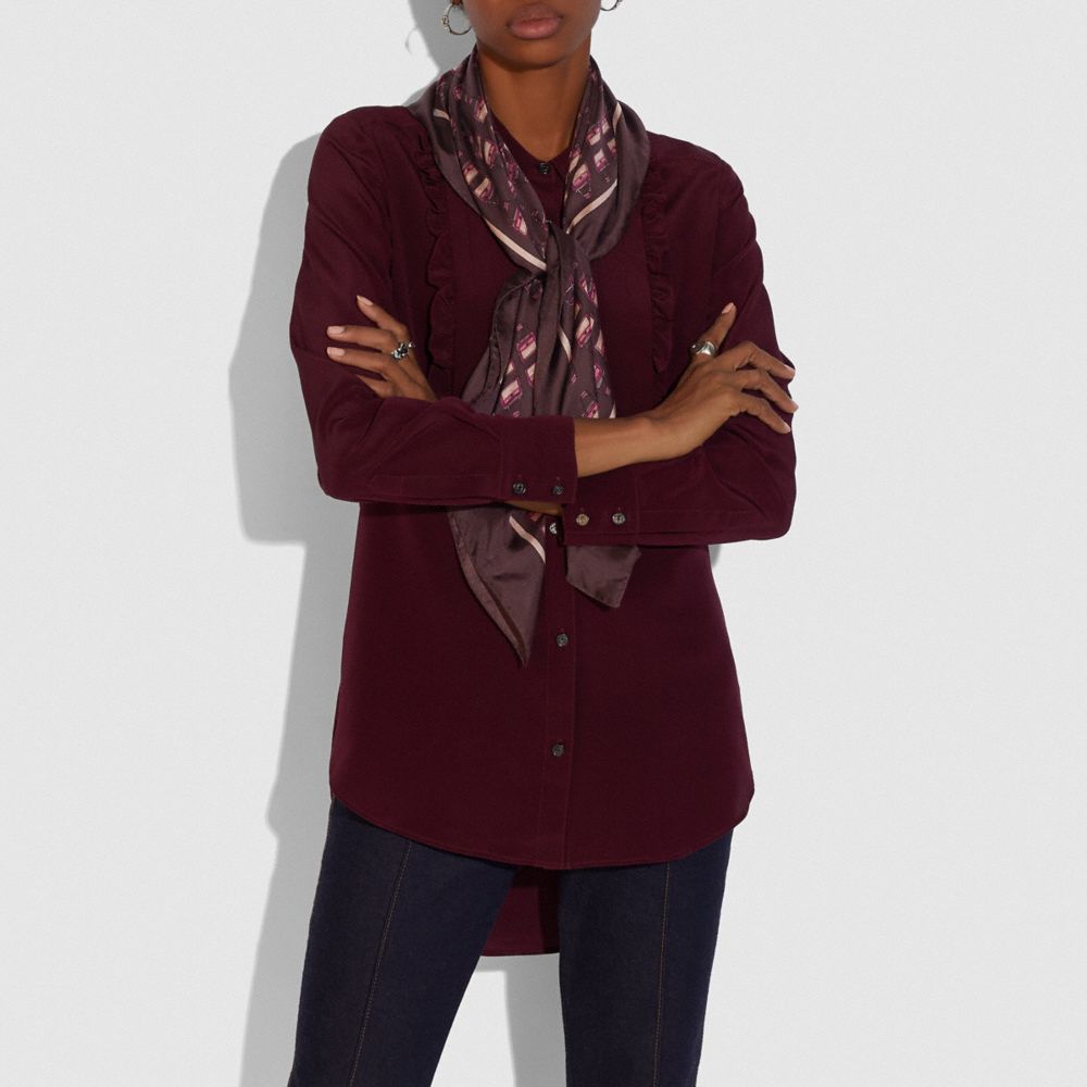 COACH®,Archival Print Silk Square Scarf,,Angle View