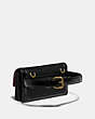 COACH®,RILEY CONVERTIBLE BELT BAG,Leather,Mini,Brass/Black/Black,Angle View