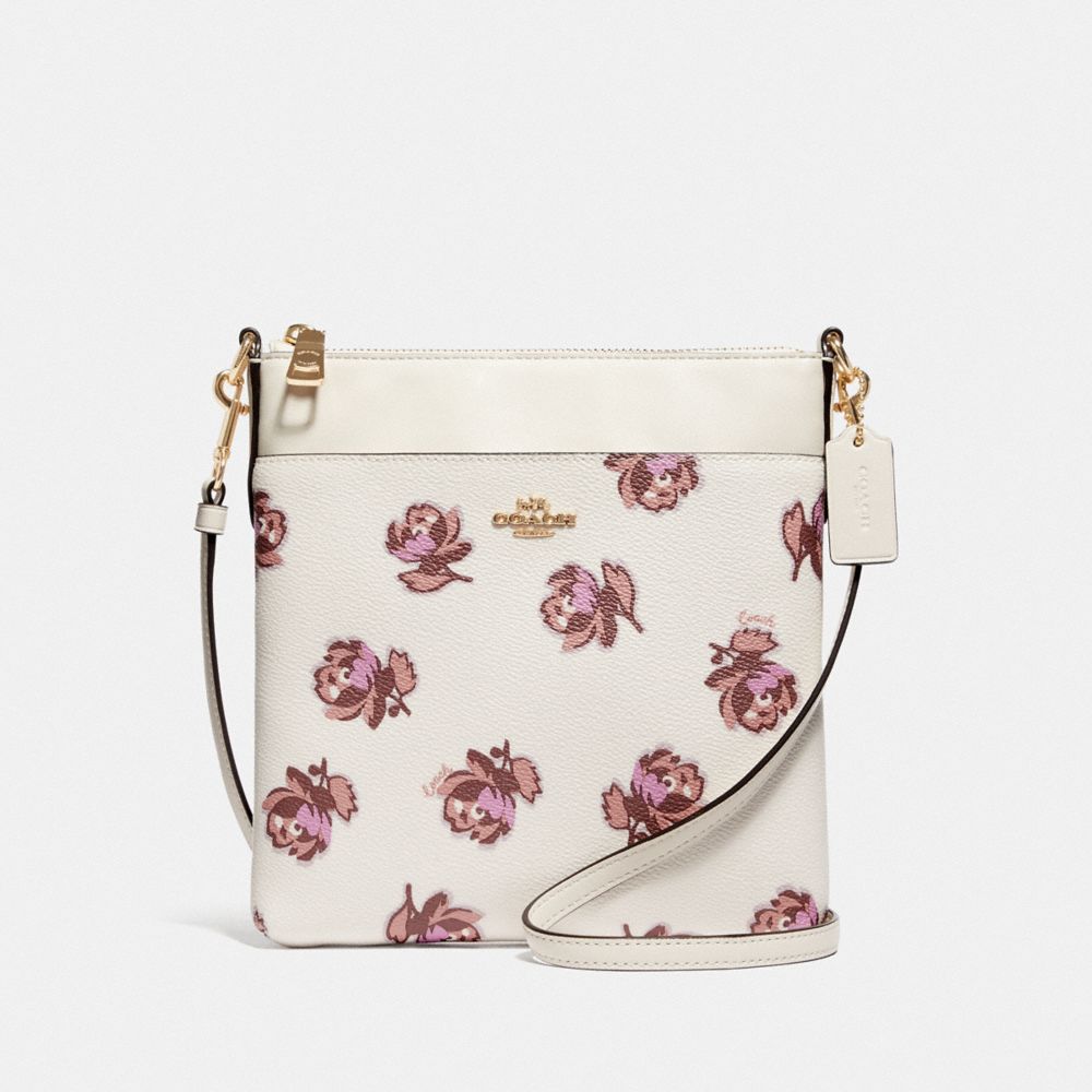 Coach rose discount print messenger crossbody