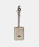 COACH®,LUGGAGE TAG,Leather,Gunmetal/Platinum,Front View