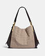 COACH®,DALTON BAG 31 IN SIGNATURE JACQUARD,Smooth Leather/Jacquard,Large,GD/Stone Oak,Back View