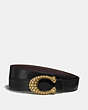 COACH®,C HARDWARE REVERSIBLE BELT, 25MM,Leather,Brass/BLACK/OXBLOOD,Front View