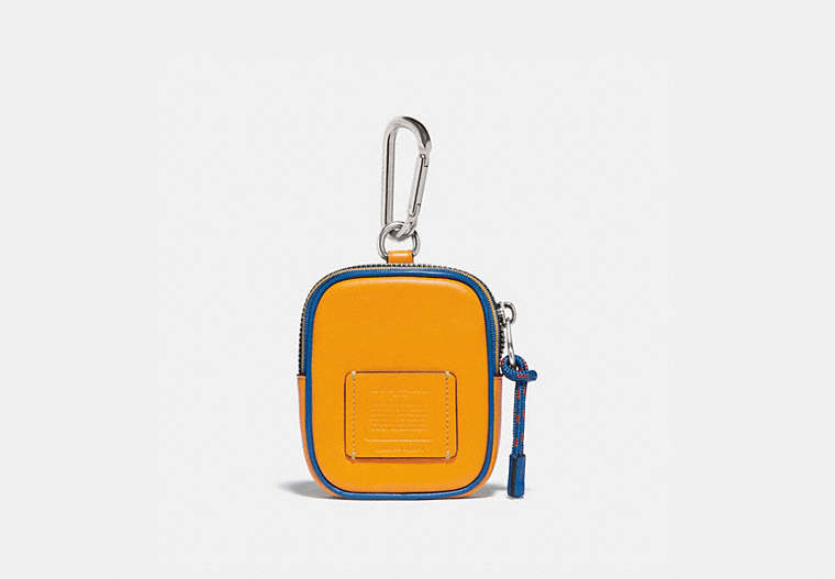 COACH®,HYBRID POUCH 8 IN COLORBLOCK WITH COACH PATCH,Leather,Mini,Pollen Multi,Front View