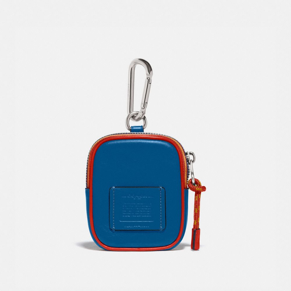 COACH®,HYBRID POUCH 8 IN COLORBLOCK WITH COACH PATCH,Leather,Mini,Pacific Multi,Front View