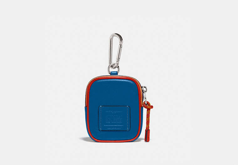 COACH®,HYBRID POUCH 8 IN COLORBLOCK WITH COACH PATCH,Leather,Mini,Pacific Multi,Front View