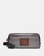 COACH®,TRAVEL KIT,Leather,GREY/SILVER,Front View