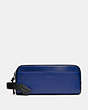 COACH®,TRAVEL KIT,Leather,Medium,Sport Blue/Silver,Front View