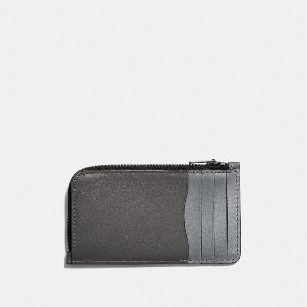 Coach Corner Zip Wristlet pebble leather Silver/Violet