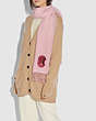 COACH®,SIGNATURE EMBROIDERED MUFFLER,wool,LIGHT PINK,Angle View