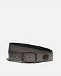 COACH®,HARNESS BUCKLE CUT-TO-SIZE REVERSIBLE BELT WITH COACH PATCH, 38MM,Leather,Medium,GREY/BLACK,Front View