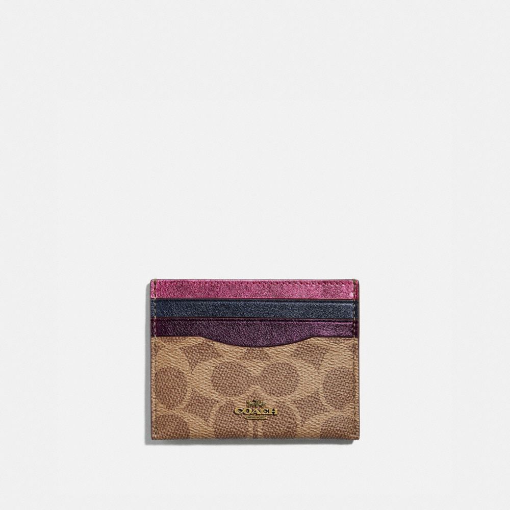 COACH®,Card Case In Colorblock Signature Canvas,,Front View
