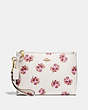 COACH®,CHARLIE POUCH WITH FLORAL PRINT,Smooth Leather,Gold/Chalk Floral Print,Front View