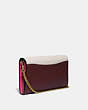 COACH®,TABBY CHAIN CLUTCH IN COLORBLOCK,Leather,Brass/Confetti Pink Multi,Angle View