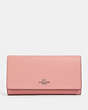 COACH®,TRIFOLD WALLET,Leather,Silver/Light Blush,Front View
