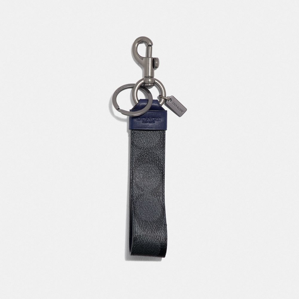 COACH® Outlet  Large Loop Key Fob In Signature Canvas