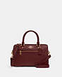 COACH®,ROWAN SATCHEL,Leather,Large,Gold/Black Cherry,Front View