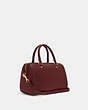 COACH®,ROWAN SATCHEL,Leather,Large,Gold/Black Cherry,Angle View