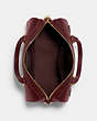 COACH®,ROWAN SATCHEL BAG,Leather,Large,Gold/Black Cherry,Inside View,Top View