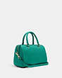 COACH®,ROWAN SATCHEL BAG,Leather,Large,Gold/Bright Jade,Angle View