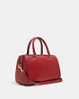 COACH®,ROWAN SATCHEL BAG,Leather,Large,Gold/1941 Red,Angle View