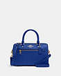 COACH®,ROWAN SATCHEL BAG,Leather,Large,Gold/Sport Blue,Front View