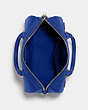 COACH®,ROWAN SATCHEL BAG,Leather,Large,Gold/Sport Blue,Inside View,Top View