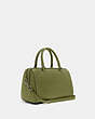 COACH®,ROWAN SATCHEL BAG,Leather,Large,Black Antique Nickel/Olive Green,Angle View