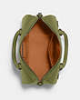 COACH®,ROWAN SATCHEL BAG,Leather,Large,Black Antique Nickel/Olive Green,Inside View,Top View