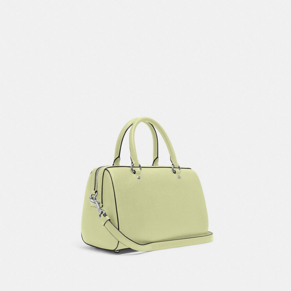 COACH®,SATCHEL ROWAN,Cuir Cross-grain,SV/Limette pâle,Angle View