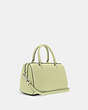 COACH®,ROWAN SATCHEL BAG,Leather,Large,Silver/Pale Lime,Angle View