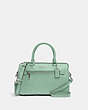 COACH®,ROWAN SATCHEL BAG,Leather,Large,Silver/Washed Green,Front View