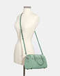 COACH®,ROWAN SATCHEL BAG,Leather,Large,Silver/Washed Green,Alternate View