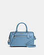 COACH®,ROWAN SATCHEL BAG,Leather,Large,Silver/Slate,Front View