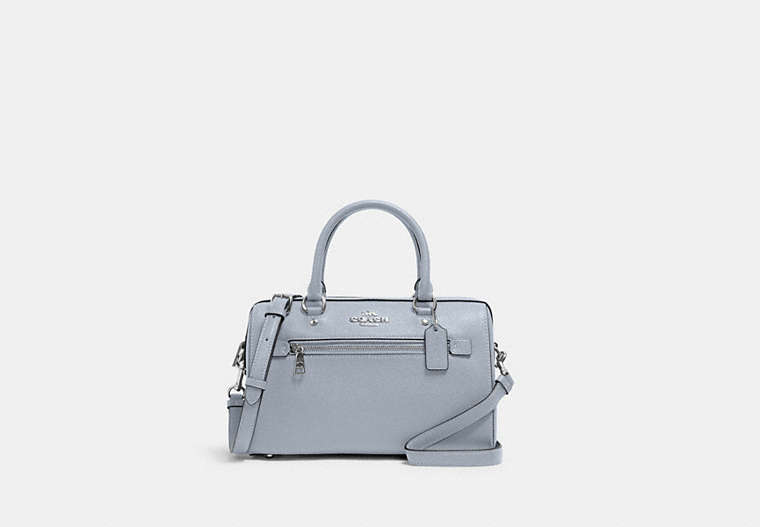 COACH®,ROWAN SATCHEL,Leather,Large,Silver/TWILIGHT,Front View