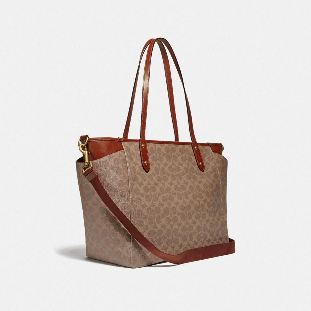 Coach Baby Bag In Signature Canvas In Brass/tan/rust