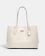 COACH®,LARGE AVENUE CARRYALL,Leather,Gold/Chalk Light Saddle,Front View