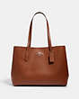 COACH®,LARGE AVENUE CARRYALL,Leather,Gold/Redwood Pink Lemonade,Front View