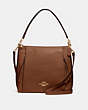 COACH®,MARLON HOBO,Leather,Gold/Saddle 2,Front View