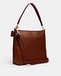 COACH®,MARLON HOBO,Leather,Gold/Redwood,Angle View