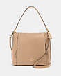 COACH®,MARLON HOBO,Leather,Gold/Taupe,Front View