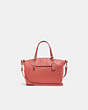 COACH®,PRAIRIE SATCHEL,Pebbled Leather,Medium,Gold/Bright Coral,Front View