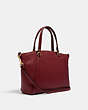 COACH®,PRAIRIE SATCHEL,Pebbled Leather,Medium,Gold/Deep Red,Angle View