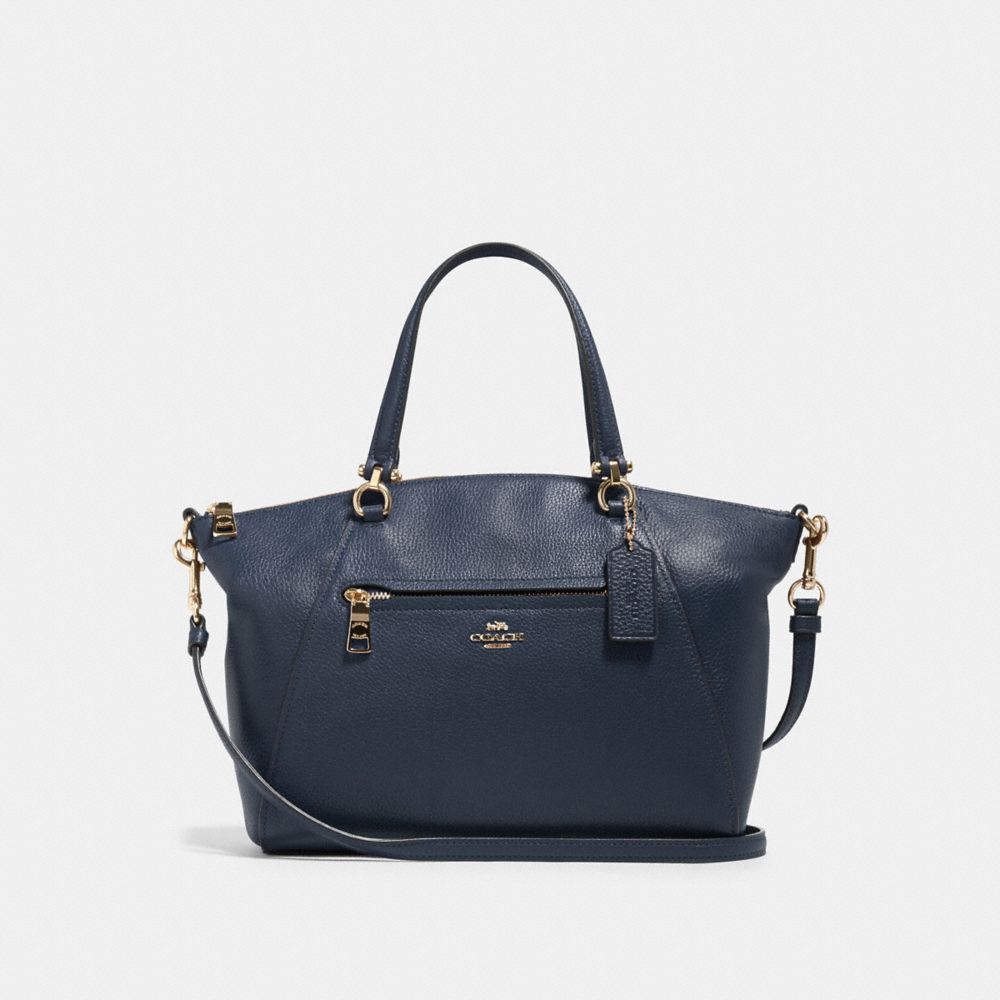 COACH®,SATCHEL PRAIRIE,Cuir de galets,Or/Minuit,Front View