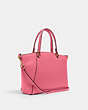 COACH®,PRAIRIE SATCHEL,Pebbled Leather,Medium,Gold/Confetti Pink,Angle View