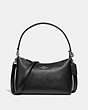 COACH®,LEWIS SHOULDER BAG,Leather,Silver/Black,Front View