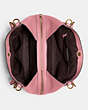 COACH®,HALLIE SHOULDER BAG,Pebbled Leather,Large,Gold/Rose,Inside View,Top View