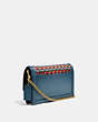 COACH®,HUTTON CLUTCH WITH WEAVING,Leather,Mini,Brass/Lake Multi,Angle View