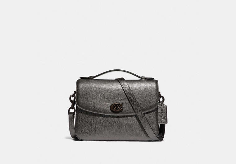 COACH®,CASSIE CROSSBODY,Pebble Leather,Small,Pewter/Metallic Graphite,Front View
