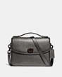 COACH®,CASSIE CROSSBODY,Pebble Leather,Small,Pewter/Metallic Graphite,Front View