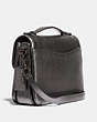 COACH®,CASSIE CROSSBODY,Pebble Leather,Small,Pewter/Metallic Graphite,Angle View